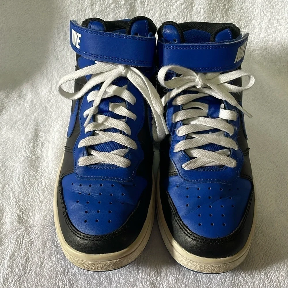 Nike Court Borough Mid 2 Black Game Royal (GS) Size 4.5Y - Picture 2 of 9